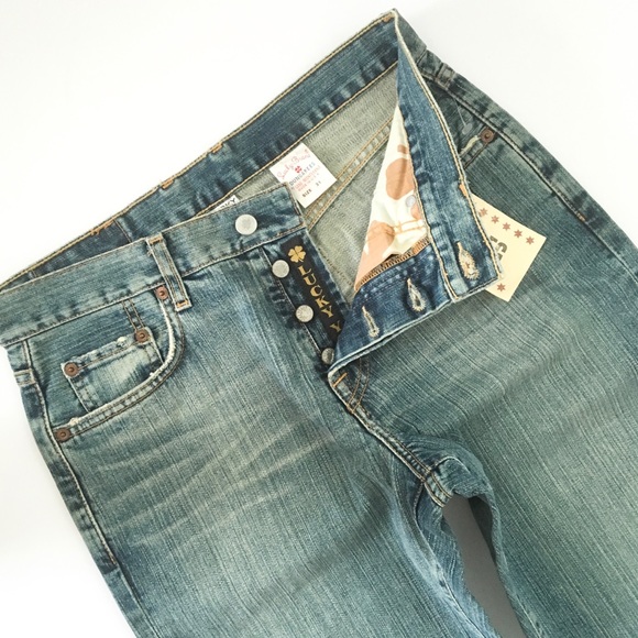 new โฎ๏ธ๏ธ OG Lucky Jeans #181 โฎ๏ธ๏ธ Bootleg Button Fly - Picture 9 of 11